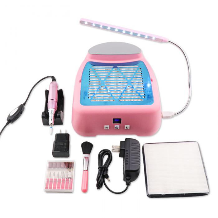 3-IN-1 Nail Dust Vacuum Cleaner & Nail Drill Manicure Machine table Lamp