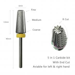 Tapered Silver Coating 7 in 1 Tungsten Carbide Nail Drill Bits