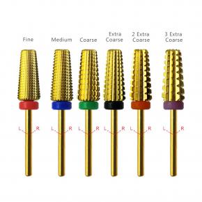 6 Typle Gold Coating Tungsten Carbide Nail Drill Bits